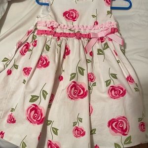 Summer dress 3T pink flowers cotton dress